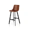 Brown leather bar stools